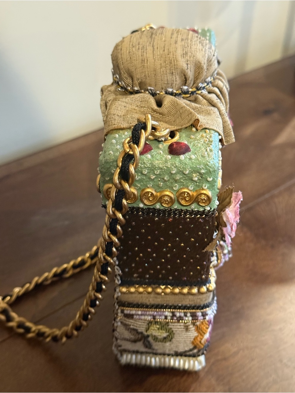 RARE VINTAGE Mary Frances Victorian Boot box bag - Picture 5 of 9